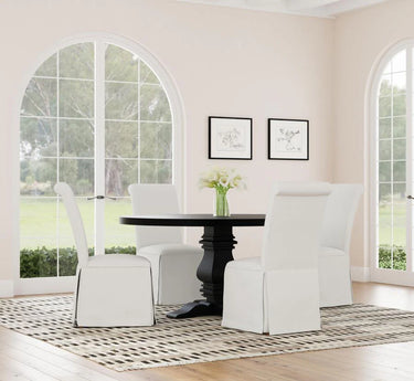 Shawna Skirted Upholstered Dining Chair - White