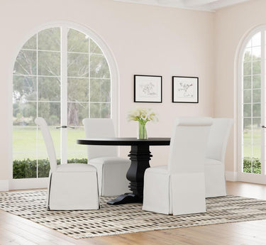 Florence 60" Round Pedestal Dining Table - Black
