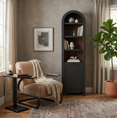 Sunny Designs Small Arched Cabinet w/Door - Black