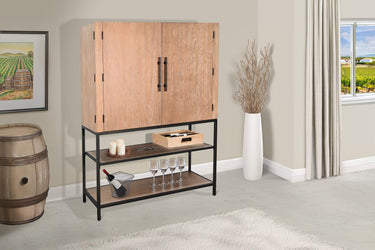 Sunny Designs Bar Cabinet - Natural/Metal