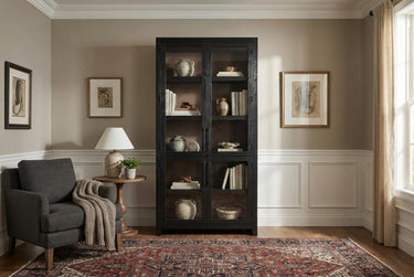 Uptown Glass Door Cabinet - Black
