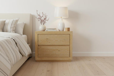 Harper Modern Farmhouse Two Drawer Nightstand - Light Oak