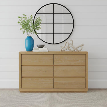 Harper Modern Farmhouse Six Drawer Dresser - Light Oak