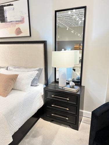 Lydia Three Drawer Nightstand - Dark Cabernet