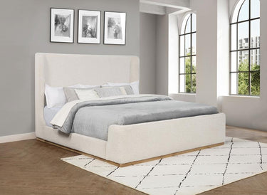 Nala Upholstered Wingback Platform Bed - Cream