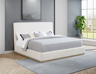 Knox Upholstered Platform Bed - Cream