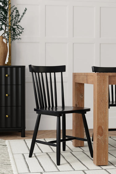 Modern Farmhouse Spindle Chair -Black