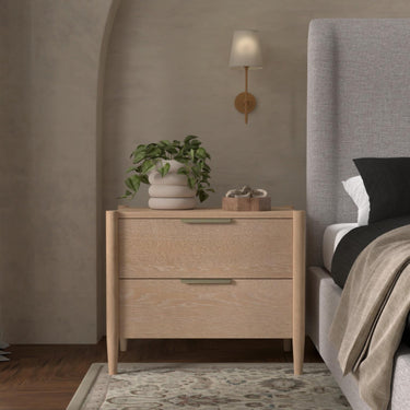 Sinclair Two Drawer Nightstand - Natural