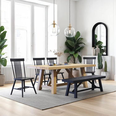 Eleanor Modern Farmhouse Dining Bench - Black