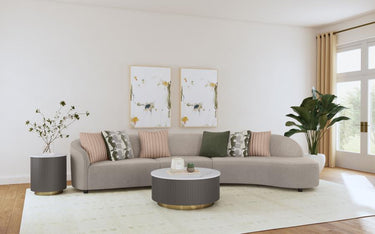 Greige Curved Sectional Sofa