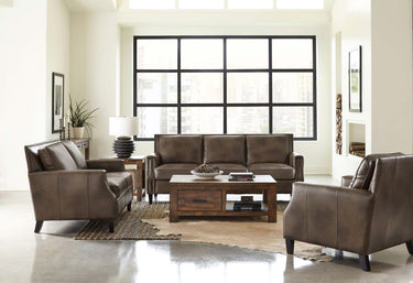 Leaton Leather Loveseat - Brown