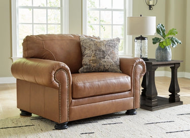 Carianna Oversized Leather Chair - Caramel
