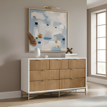 Larsen Seven Drawer Dresser - White/Natural