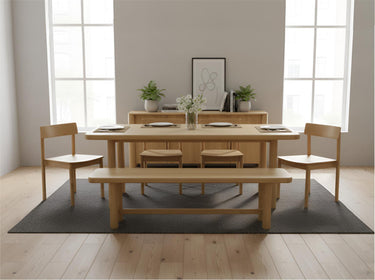 Hudson 84" Rectangular Rounded Corner Dining Table - Natural