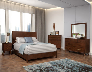 Flynn Collection Panel Bed - Walnut