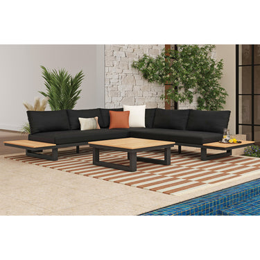 Cabana 3 Pc Outdoor Sectional - Black/Natural