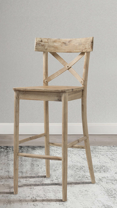 Callista X Back Bar Stool - Natural