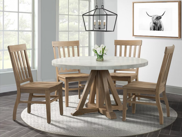 Lakeview 54" Round Marble Top Dining Table