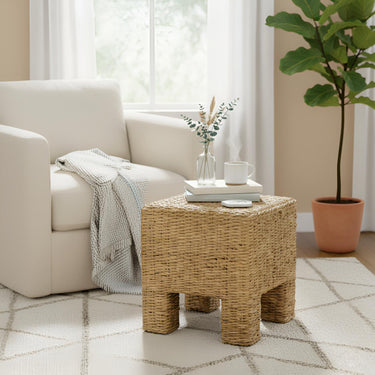 Makai Wicker Square End Table - Natural