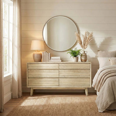 Gia Collection Six Drawer Dresser - Light Driftwood