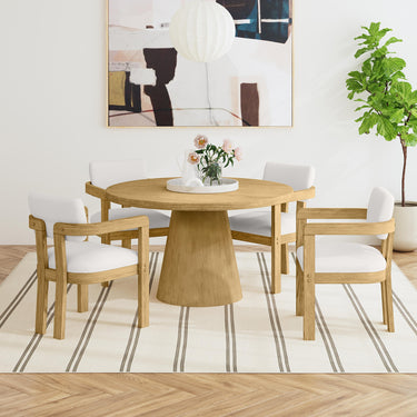 Portland 52" Round Pedestal Dining Table - Natural