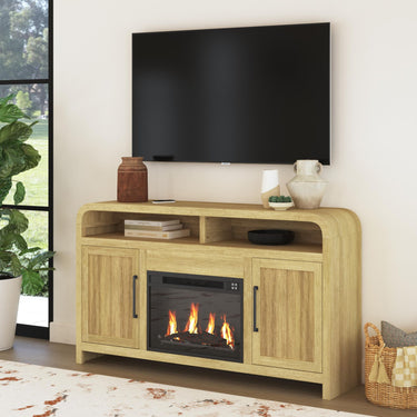Ridgemont 60" Fireplace TV Console - Natural