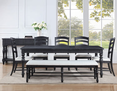 Odessa Farmhouse Ladderback Dining Chair - Black