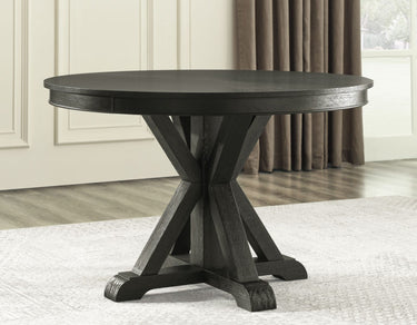 Rylie 48" Round Pedestal Dining Table - Black