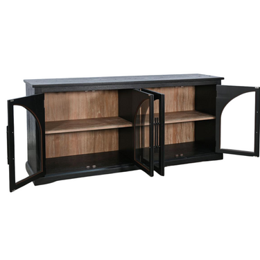 Elena 72" Arched Sideboard - Black & Natural