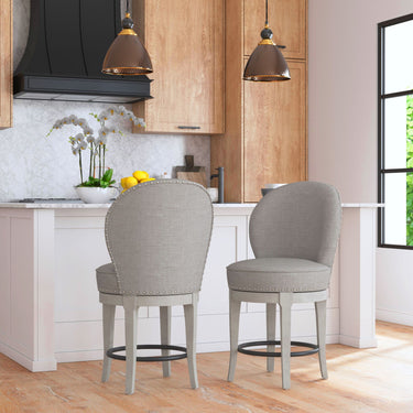 Westford Swivel Counter Stool - Grey/Linen