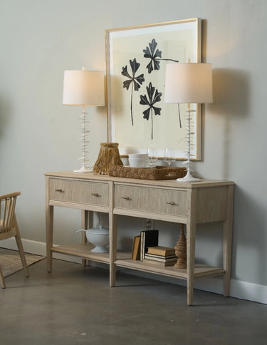 Carmella Two Drawer Console Table - Pebble Oak
