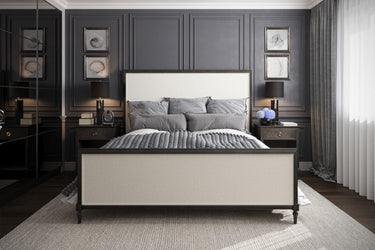 Noble Crest Collection King Size Upholstered Panel Bed - Tuscany Finish